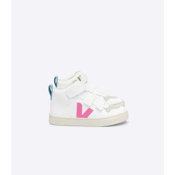 Veja V-10 MID CWL Kids' High Tops White/Blue/Pink | CA 706OKI